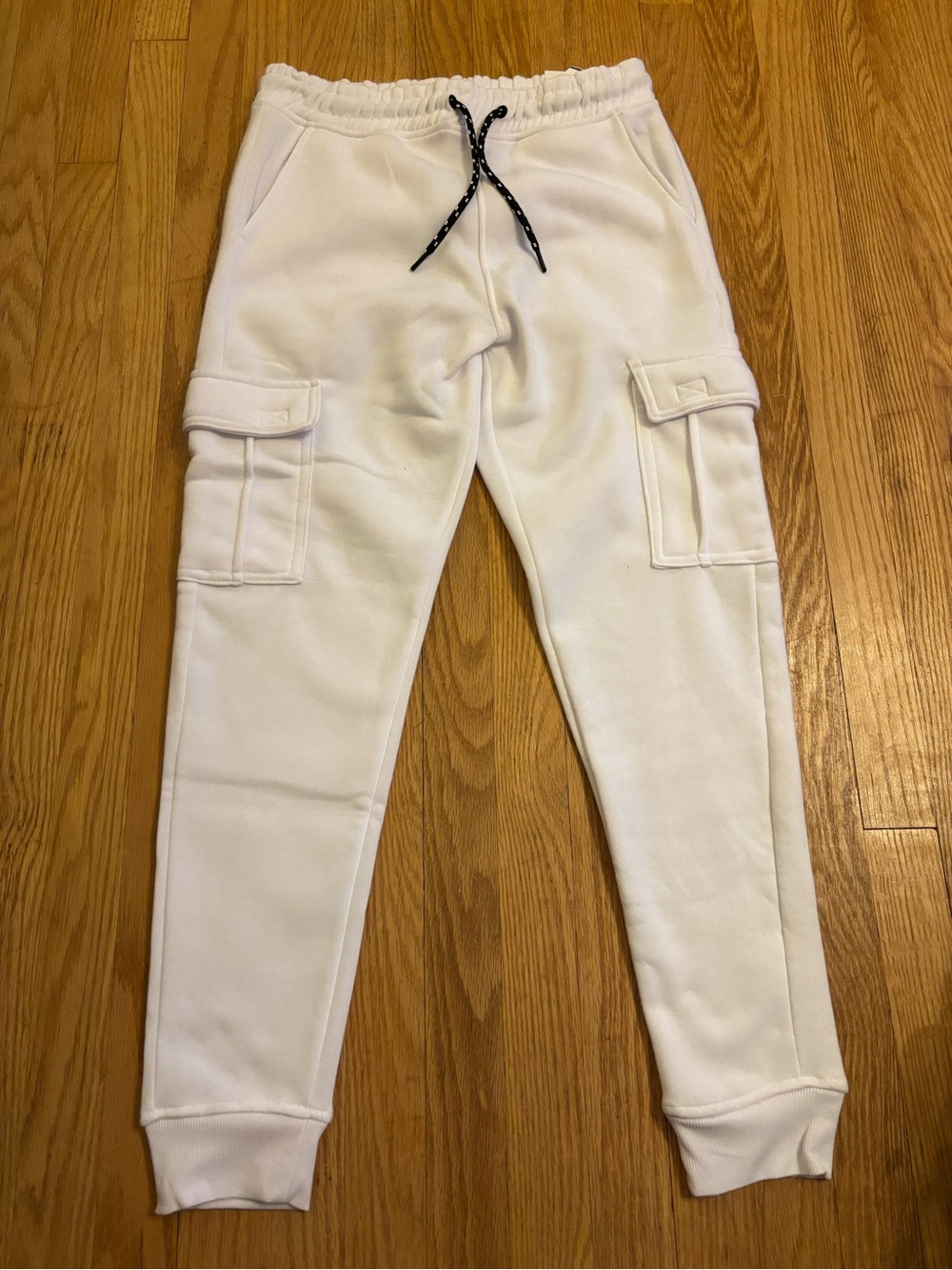 Hype Men's White Cargo Jogger Pants - Size Medium
